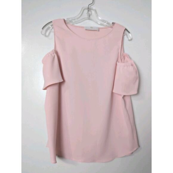 Amanda UpRichard Cold Shoulder Blouse Pink Size M Stretch - Picture 1 of 6